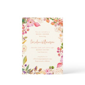 colorful watercolor floral garden bridal shower invitation