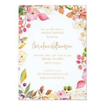 Colorful Watercolor Floral Garden Front View