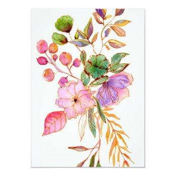 Colorful Watercolor Floral Garden Front View