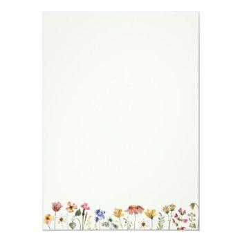 Colorful Wildflower Beige Wedding Well Wishes Card Front View