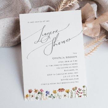 colorful wildflower | lingerie shower invitation