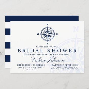 compass rose | nautical themed bridal shower invitation