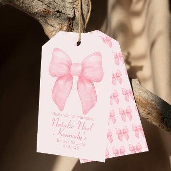 coquette aesthetic cute pink bow personalized gift tags