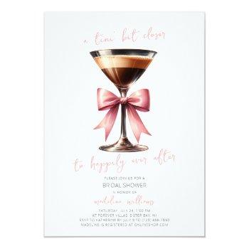 Coquette Bow Espresso Martini Bridal Shower  Invitation Front View