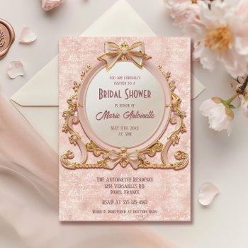 coquette marie antoinette rococo bridal shower invitation