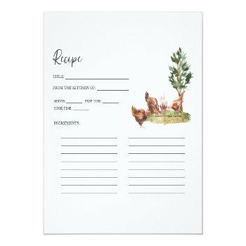 Country Kitchen | Bridal Shower Recipe Card Front View