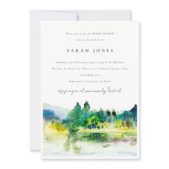 country mountain river landscape bridal shower invitation