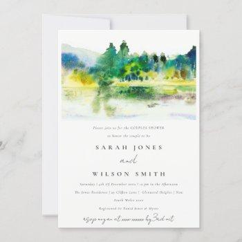 country mountain river landscape couples shower invitation