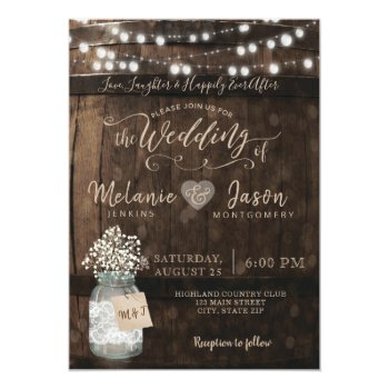 Country Rustic Wood Barrel Wedding Invitations Front View
