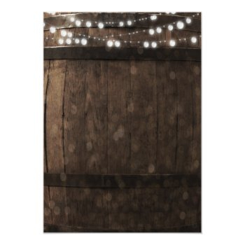 Country Rustic Wood Barrel Wedding Invitations Front View
