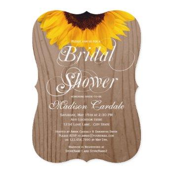 country sunflower barn wood bridal shower invites