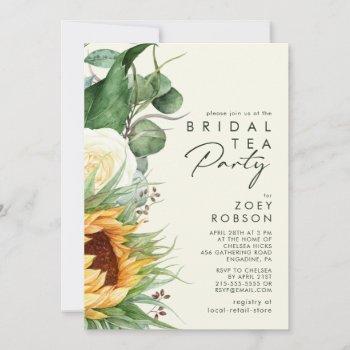 country sunflower | light yellow bridal tea party invitation