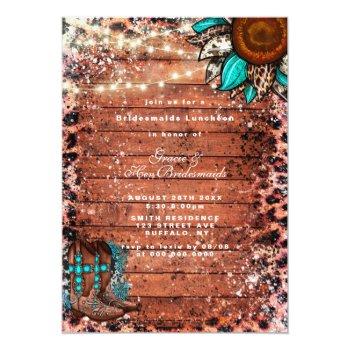 Country Turquoise Bridesmaids Luncheon Invitation Front View