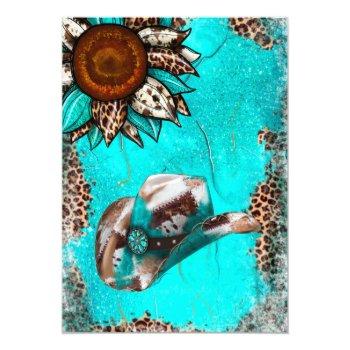 Country Turquoise Bridesmaids Luncheon Invitation Front View
