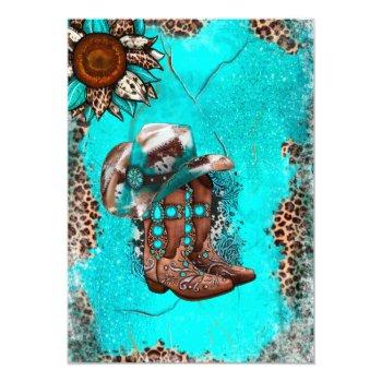 Country Turquoise Cowboy Boots Front View