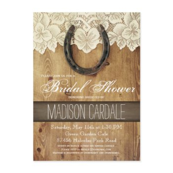 country western horseshoe lace bridal shower invitation