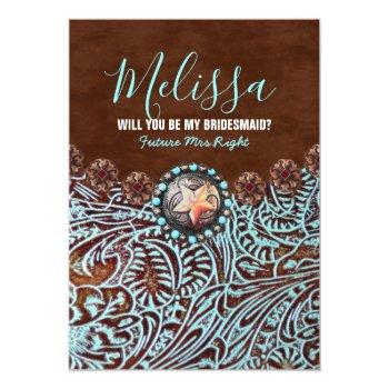 Country Western Will You Be My Bridesmaid Invitation Front View