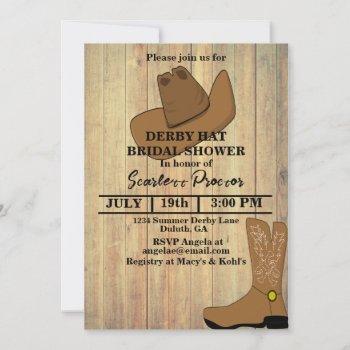 country wood hat & boot bridal shower invitation