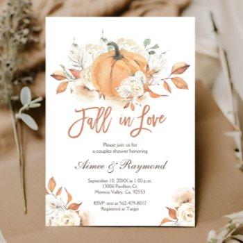 couple shower  fall in love bridal shower invitation