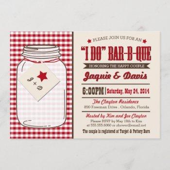 couples shower bbq invitation in mason jar "i do"