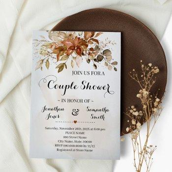 couples shower fall foliage autumn wedding invitation