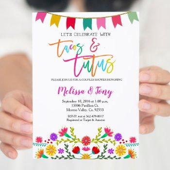 couples shower tacos and tutus invitation