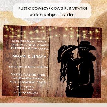 cowgirl and cowboy cookout/bbq invitation