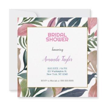 creative chic floral minimalist bridal shower invitation