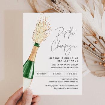cristal pop the champagne bridal shower invitation