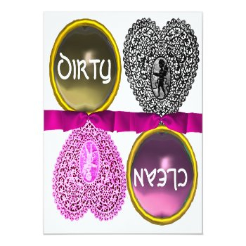 Cupid Lace Heart  Dirty Clean Dishwasher Magnet Front View
