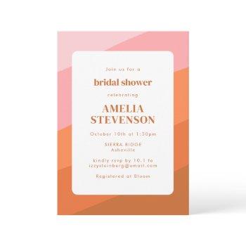 custom boho pink orange terracotta bridal shower invitation