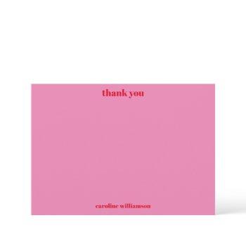 custom bold typography pink red bridal shower thank you card