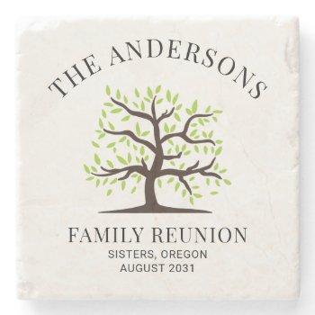 custom family reunion genealogy tree stone coaster