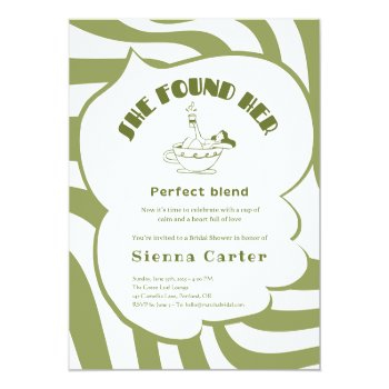 Custom Matcha Bridal Invite - Editable Template Front View