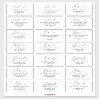 custom simple modern wedding guest address labels