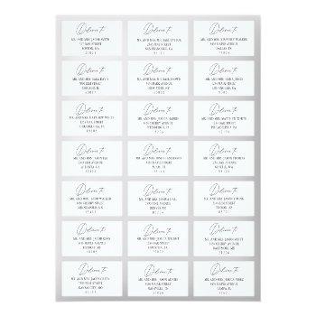 Custom Simple Modern Wedding Guest Address Labels Front View