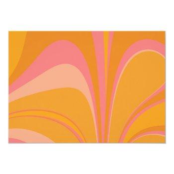 Custom Yellow Orange Pink Marble Bridal Shower Thank You Card Front View