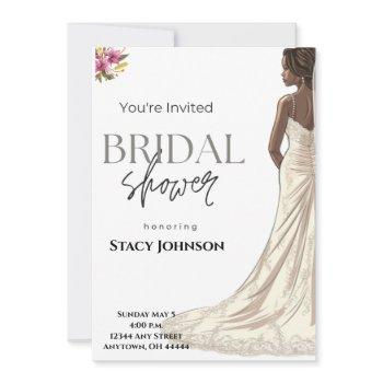 customizable african-american bride bridal shower invitation