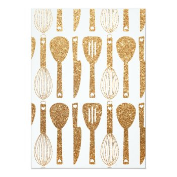 Cute Faux Gold Glitter Potluck Front View