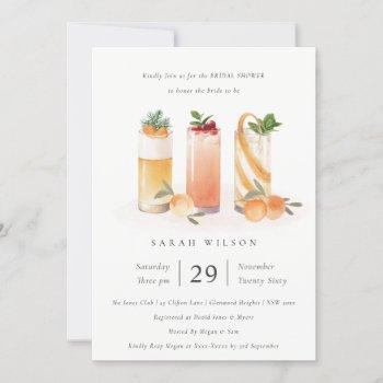 cute fruit cocktail orange bridal shower invite