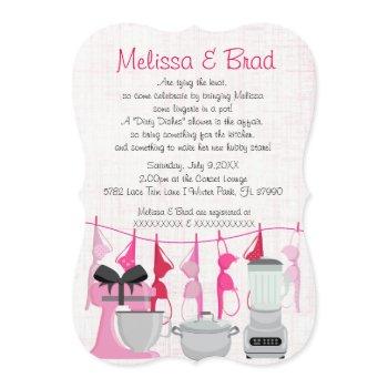 cute fun kitchen lingerie bridal shower invitation