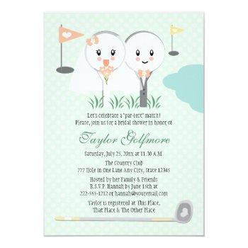 Cute Golf Ball And Tee Bride Groom Front View