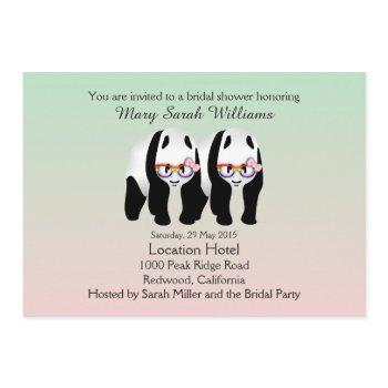 cute lesbian pandas bear bridal shower invitation