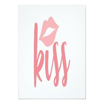 Cute Love Pink Lipstick Kiss Wedding Bridal Shower Place Card Front View