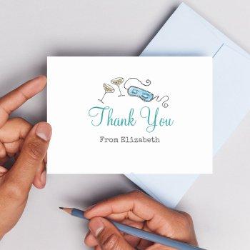 cute retro 1960s cocktail party thank you card