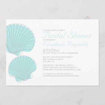 cute seashells destination bridal shower invite