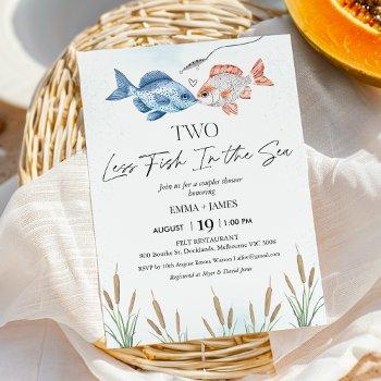 cute two less fish in sea bridal couples shower invitation