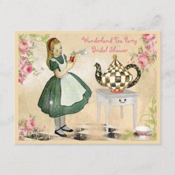 cute vintage alice in wonderland bridal shower invitation