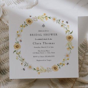 daisies and sunflowers bridal shower invitation