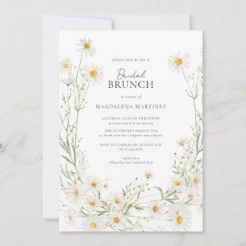 daisy boho wildflower rustic bridal brunch invitation